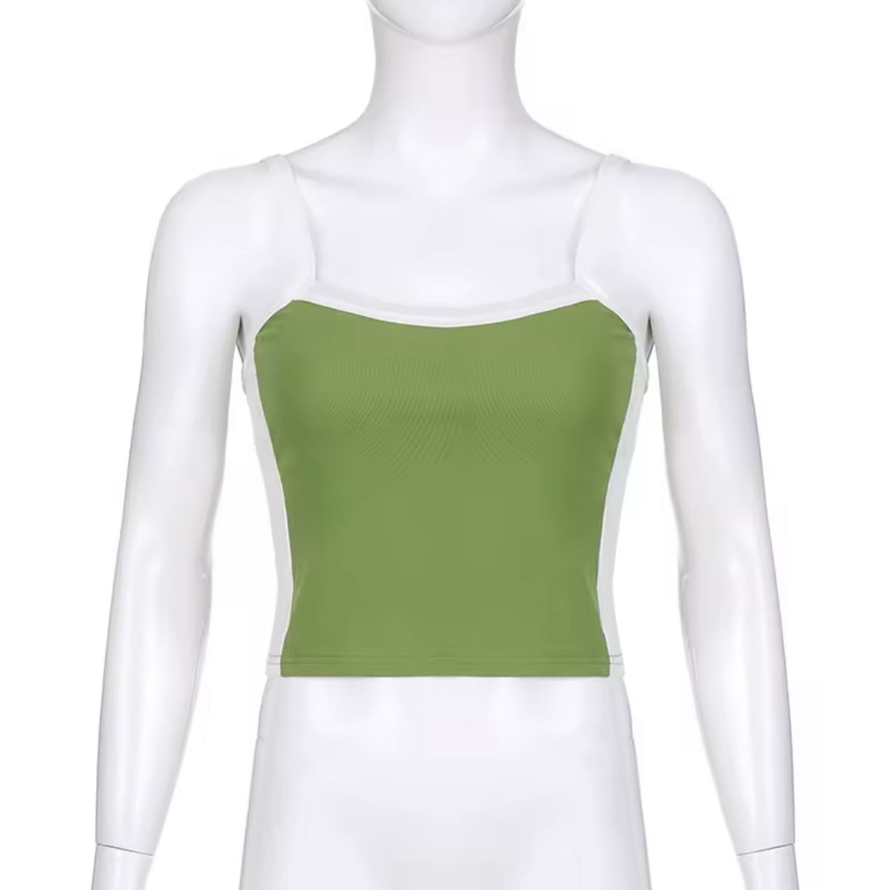 Green knitted crop top