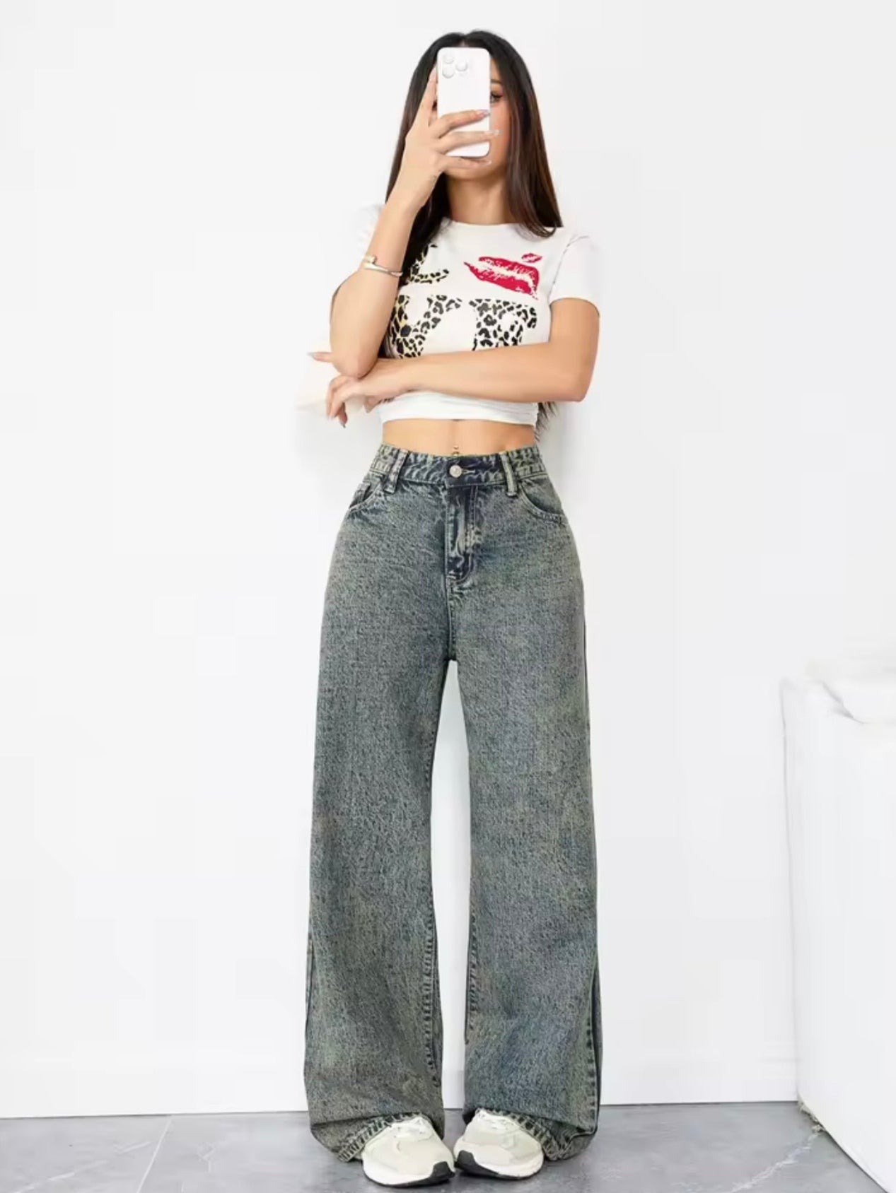 washed vintage style jeans