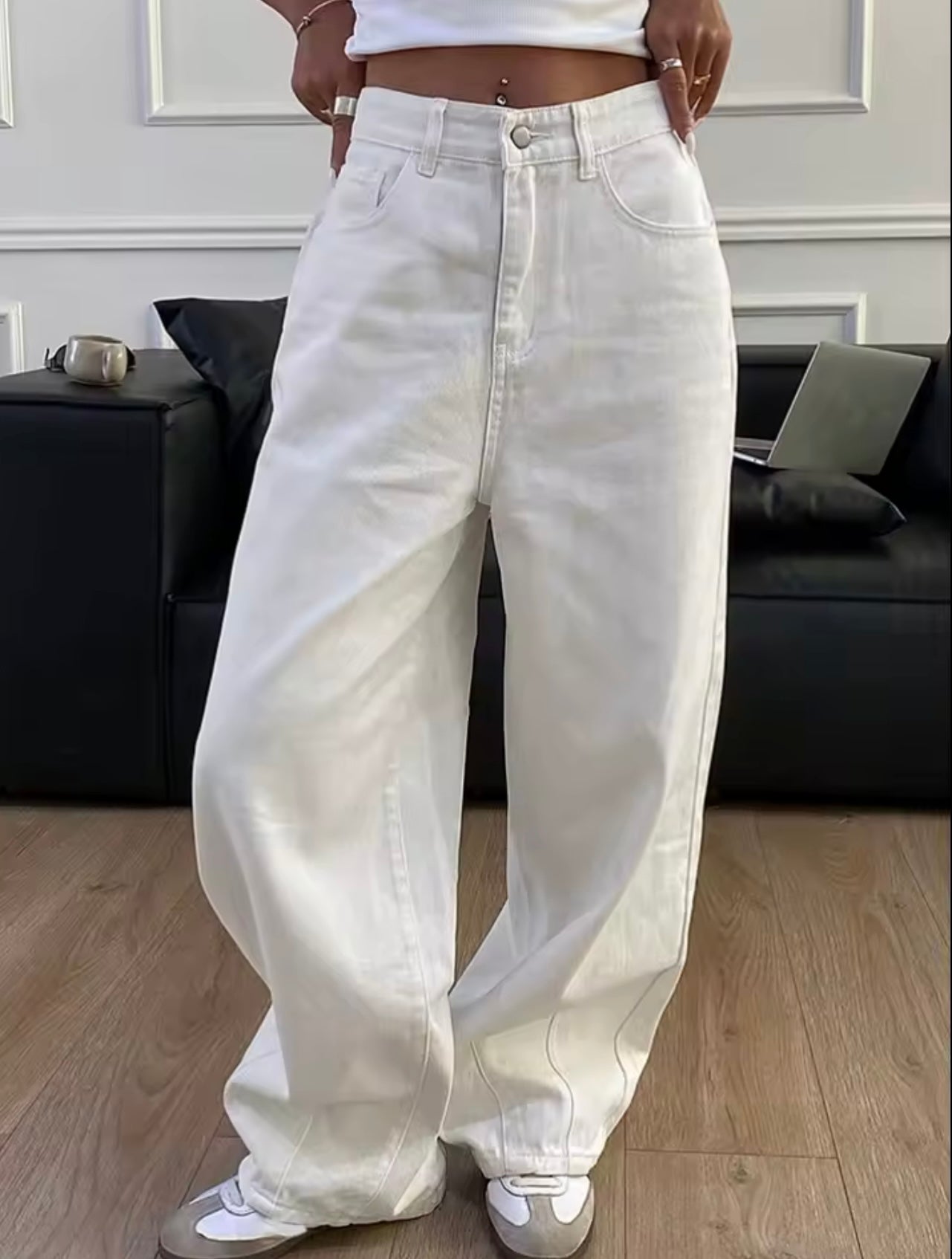 White high waist jeans