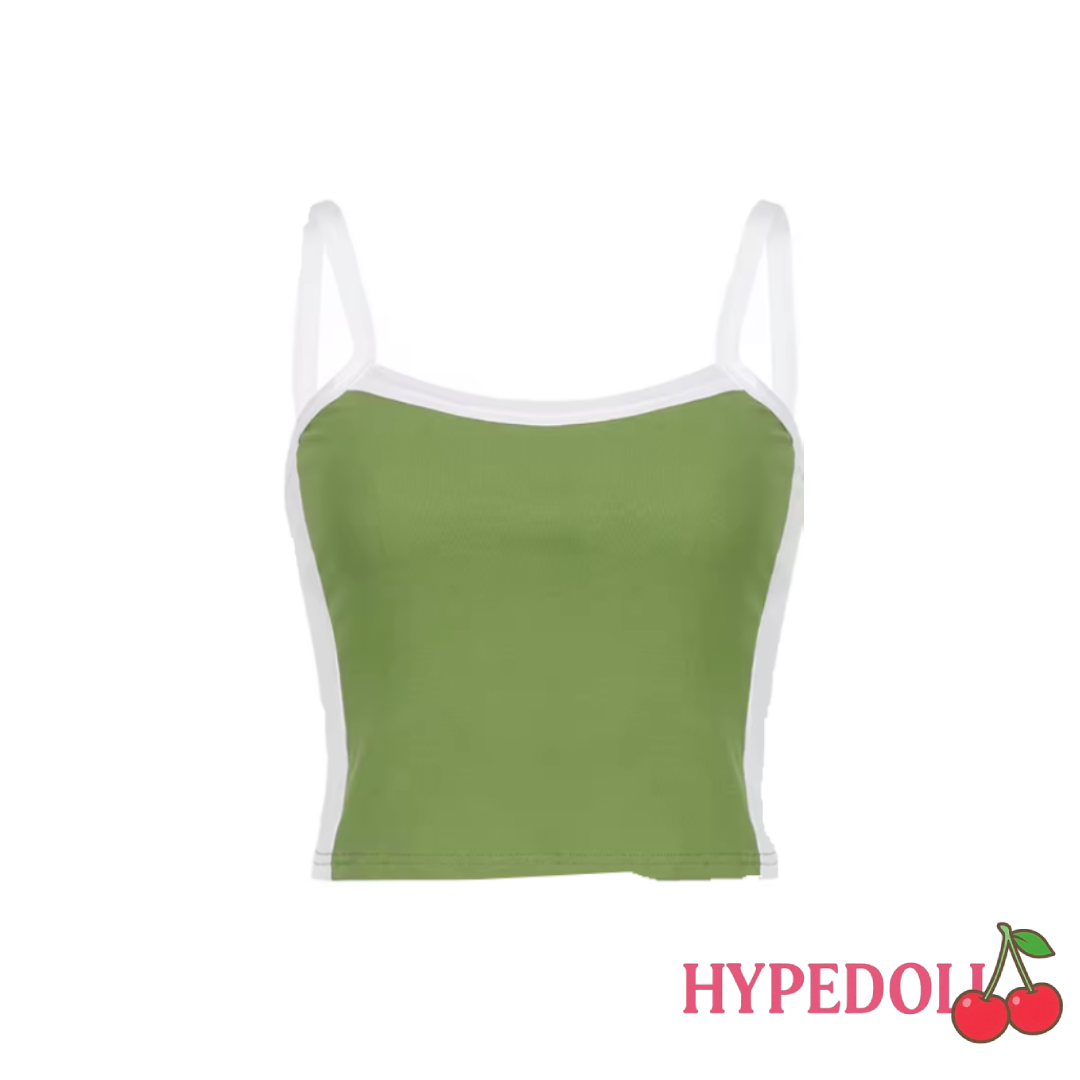 Green knitted crop top