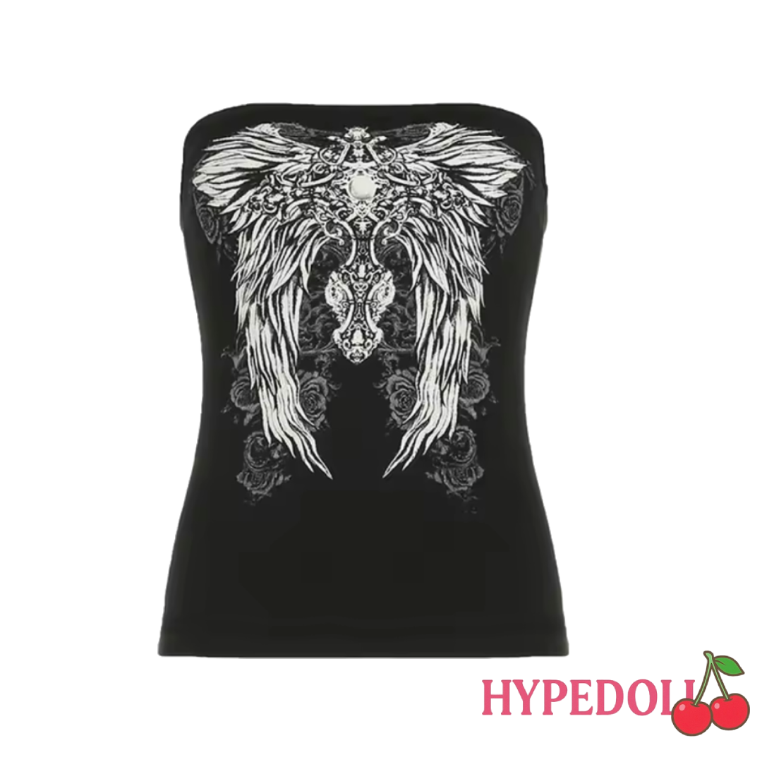 Goth print tube top