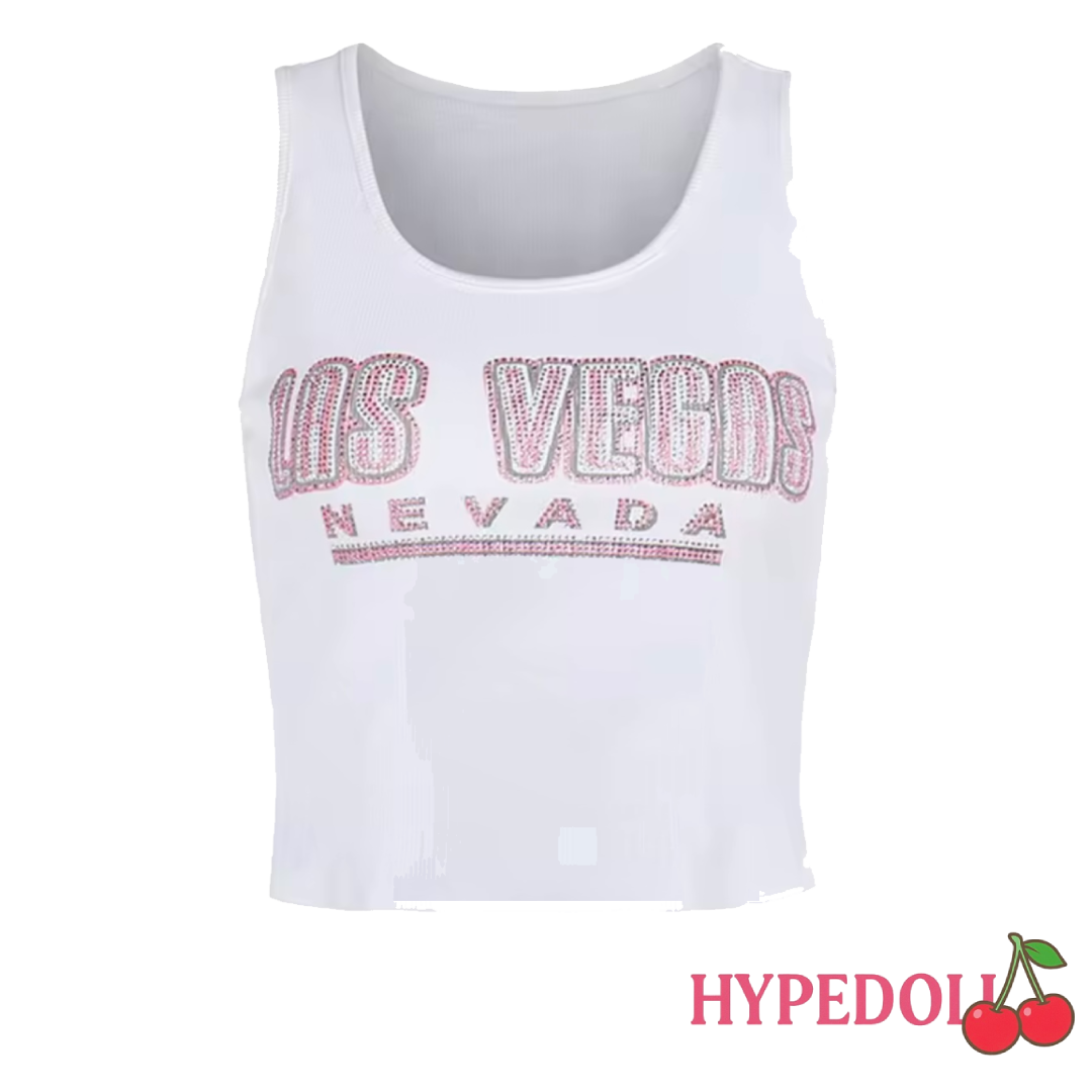 Rhinestone Las Vegas tank top