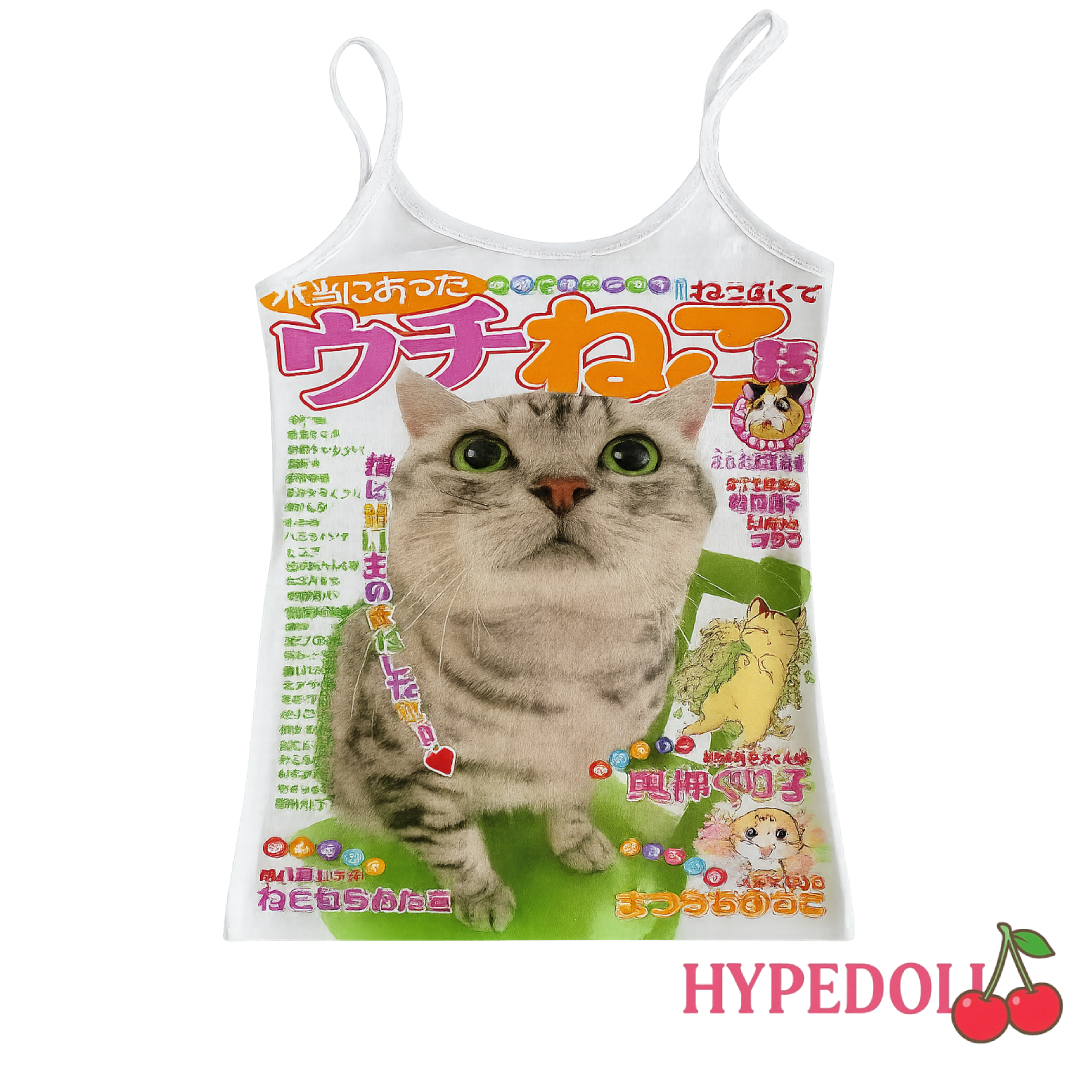Punk cat crop top