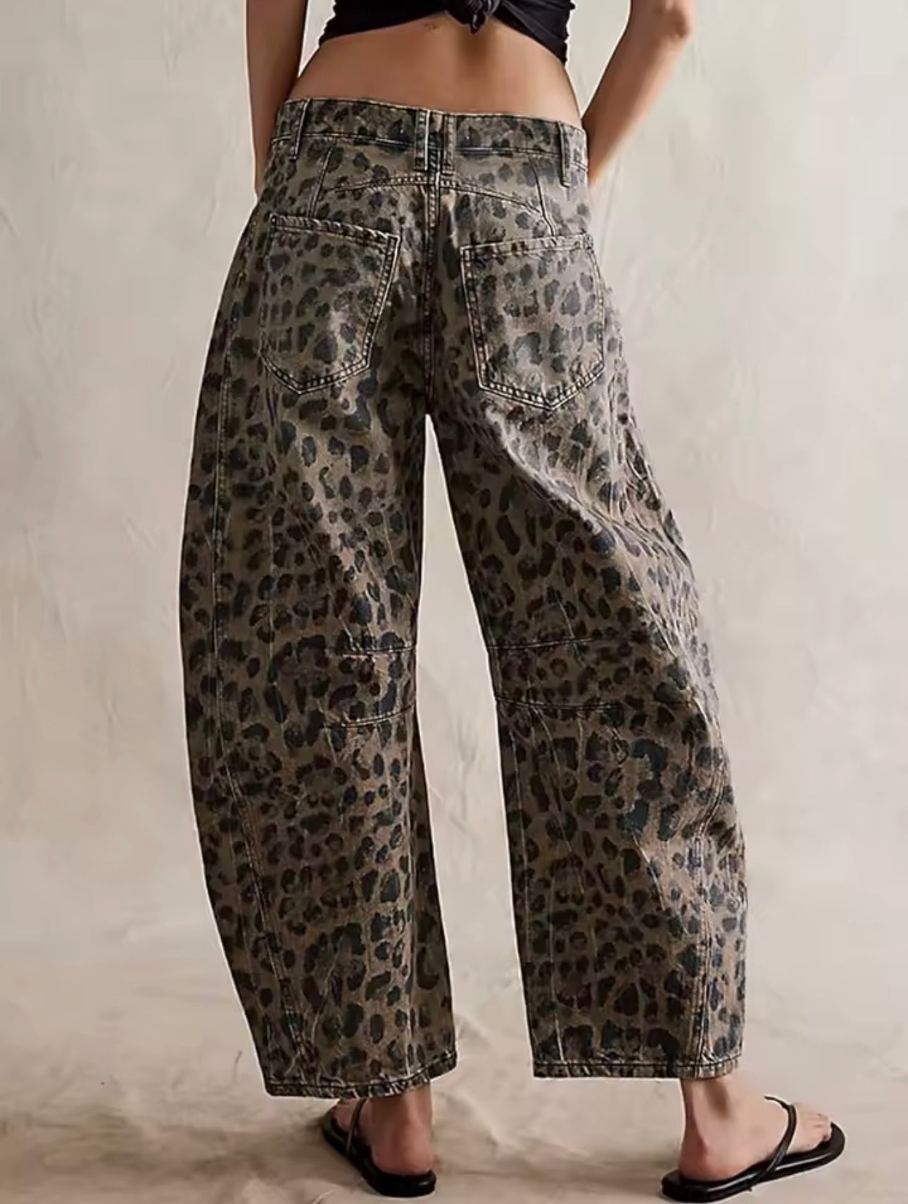 Leopard print style jeans