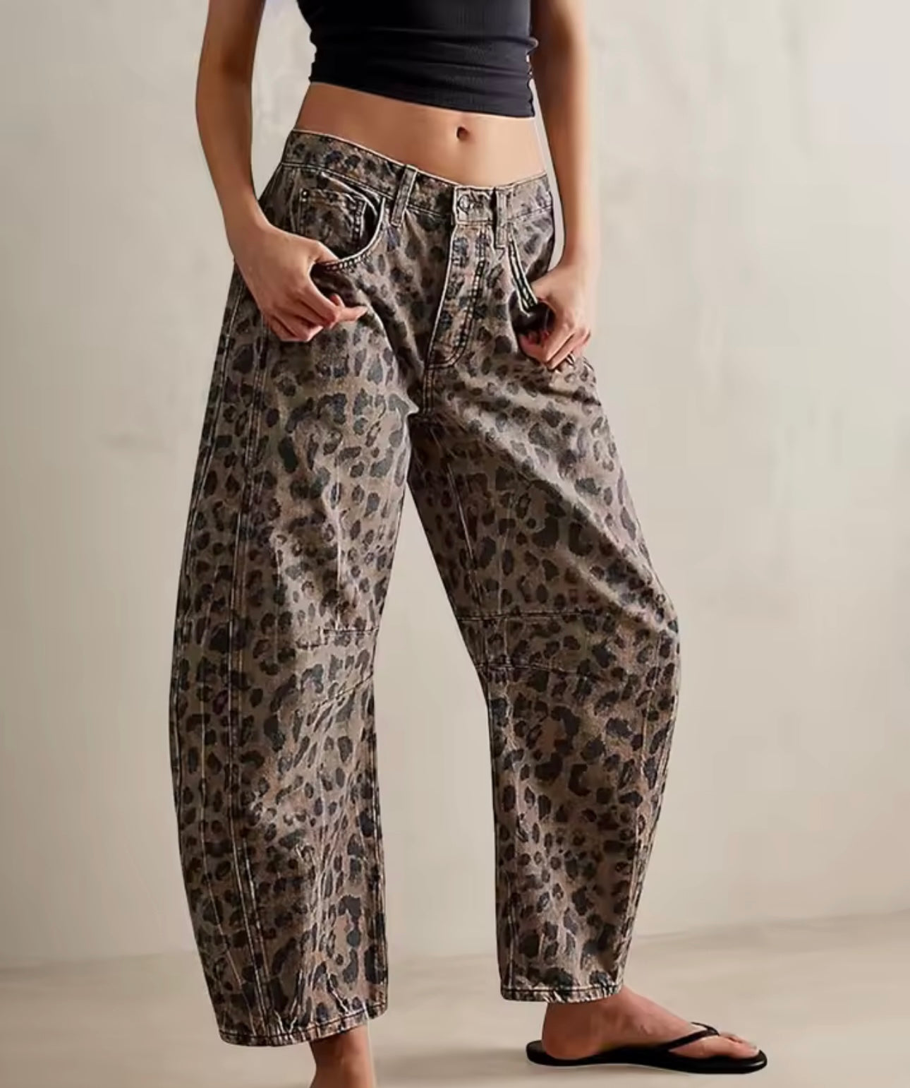 Leopard print style jeans