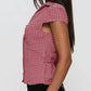Red plaid short sleeve shirt