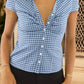 Blue plaid short sleeve shirt