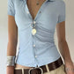 Blue stripe short sleeve shirt