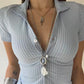 Blue stripe short sleeve shirt