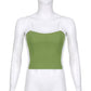 Green knitted crop top
