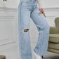 Ripped blue cut jeans