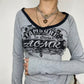 Grey V neck long sleeve