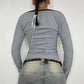 Grey V neck long sleeve