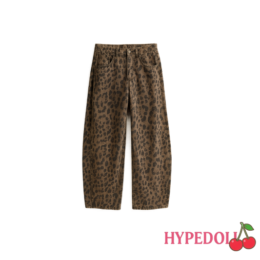 Leopard print style jeans