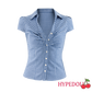 Blue plaid short sleeve shirt