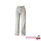 low waist loose light blue jeans