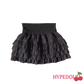 Black ruffle mini skirt