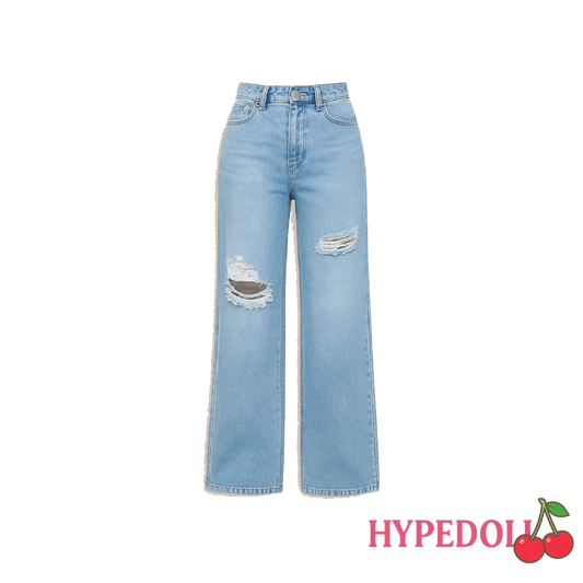 Ripped blue cut jeans