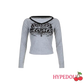 Grey V neck long sleeve