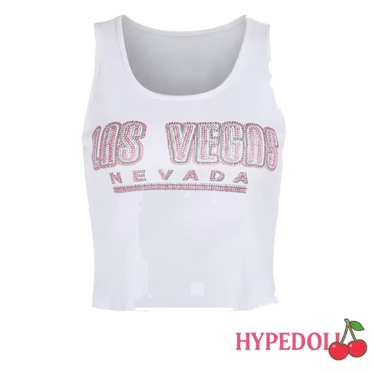 Rhinestone Las Vegas tank top