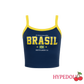 Blue Brasil print crop top