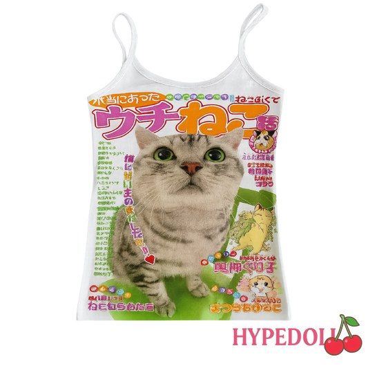 Punk cat crop top
